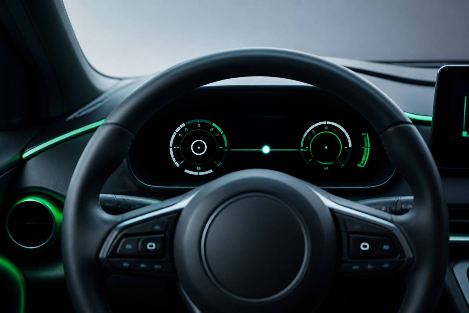 Volant et combiné d'instruments numériques d'une citadine hybride moderne