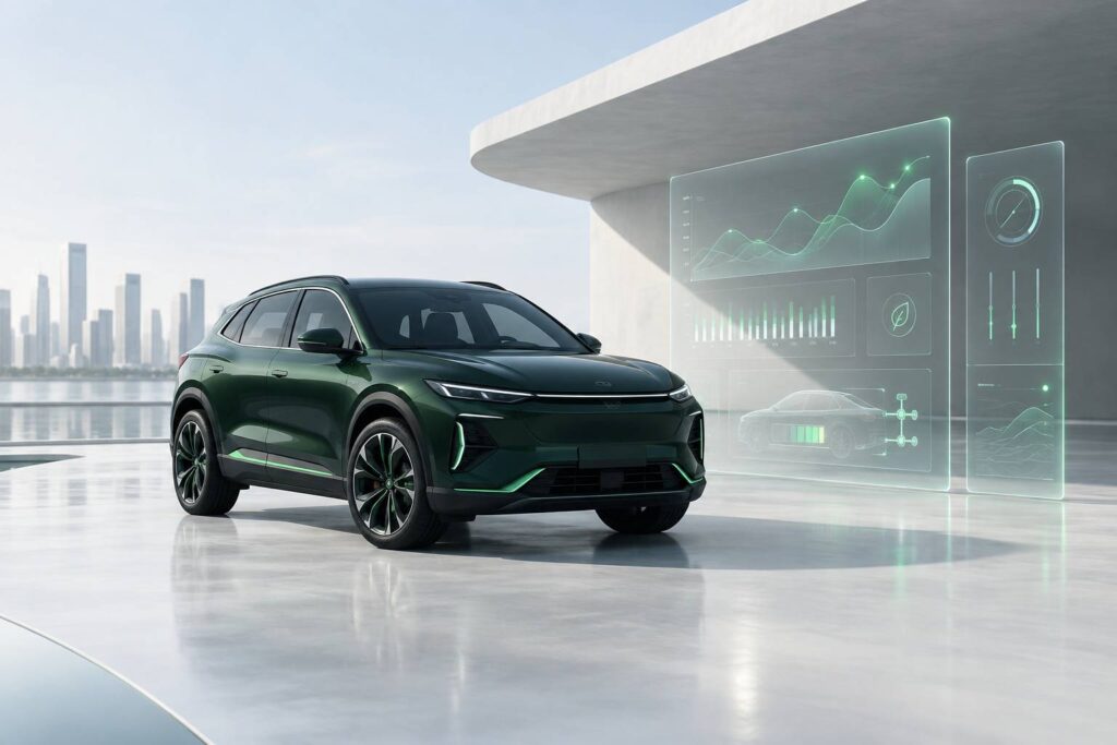 Illustration éditoriale du sujet : Découvrez la fiche technique complète de la Toyota Corolla Cross Hybride