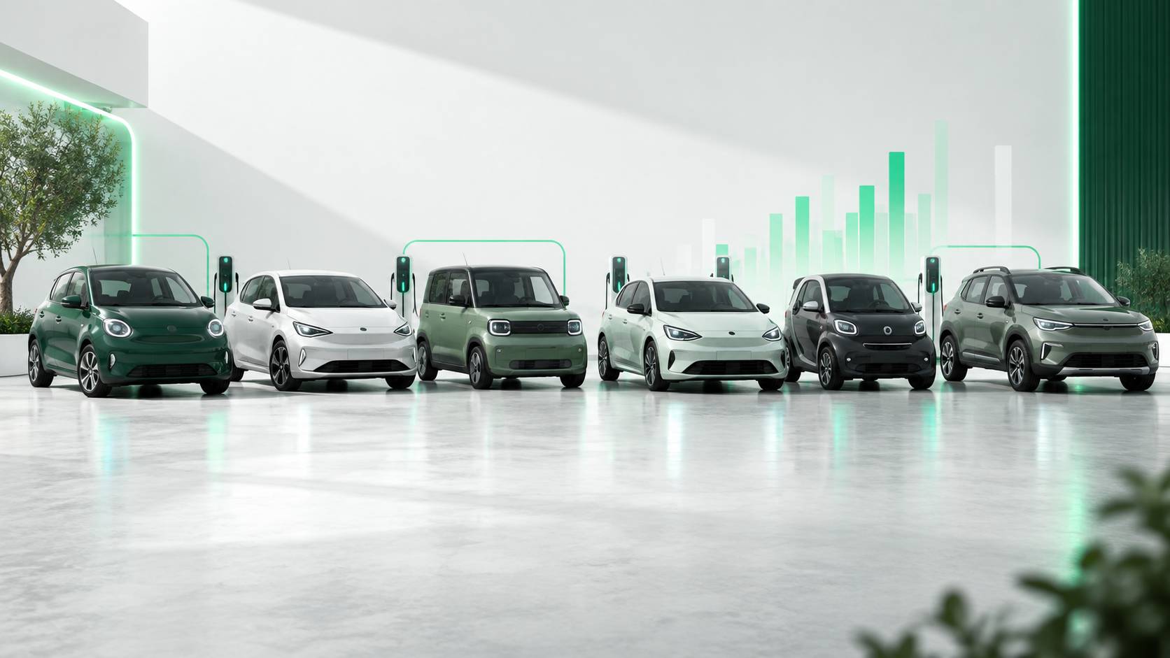 Illustration éditoriale du sujet : Voitures électriques d'occasion : top modèles performants à moins de 10 000 €
